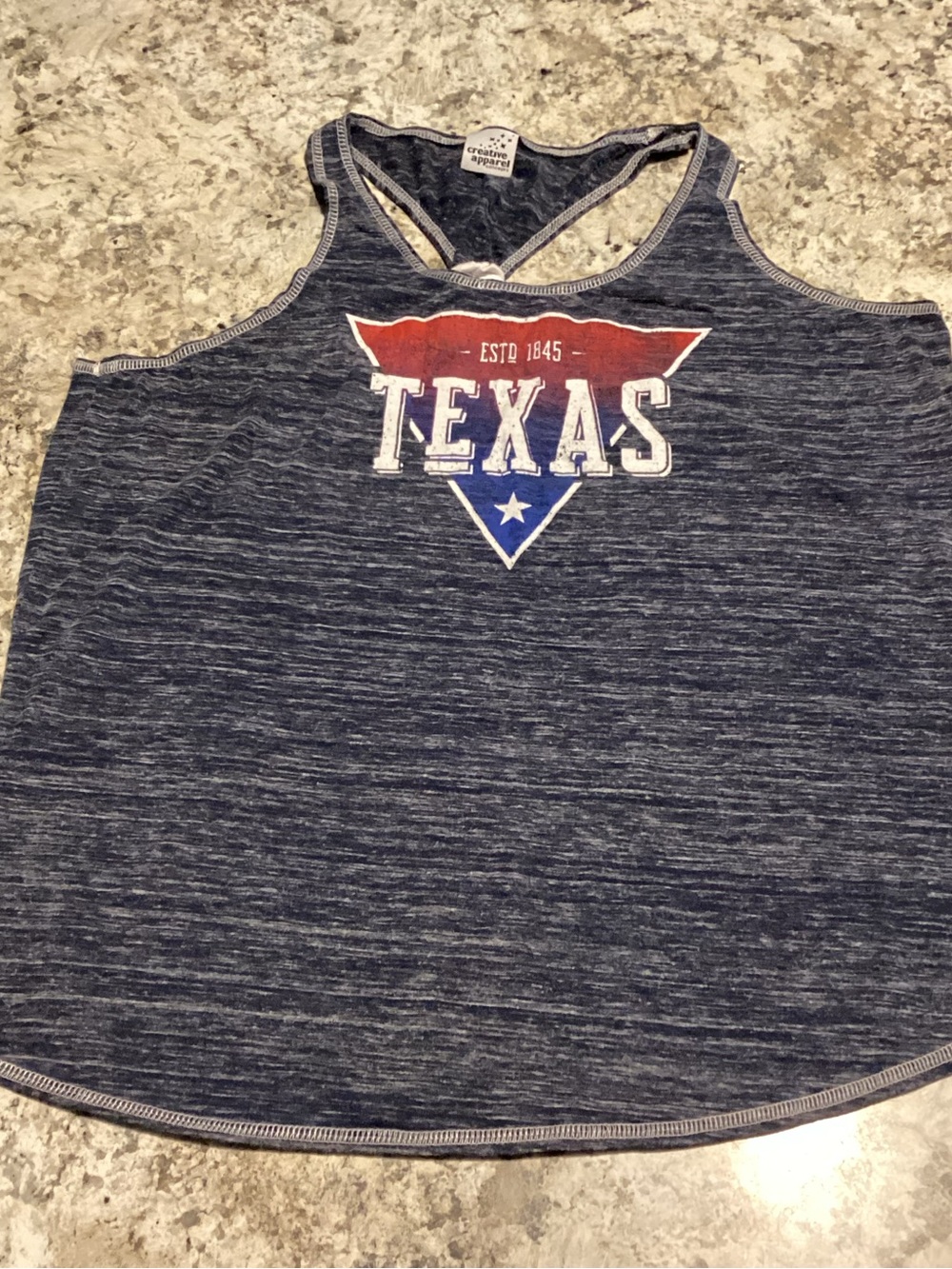 Texas Graphic Navy Racerback Tank Top - Women's
